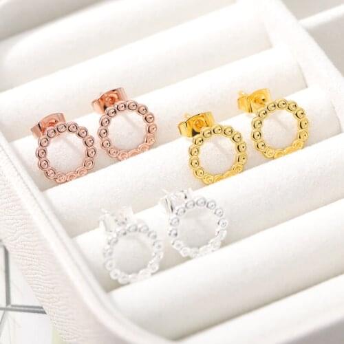 Fashion Metal Gold Earrings For Women Simple Round Stud Earring Original Geometric Design Party Wedding Jewelry Accessories 2020