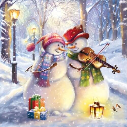Cartoon Snowman Couple Diamond Painting Round Full Drill Nouveaute DIY Mosaic Embroidery 5D Cross Stitch Christmas Pattern