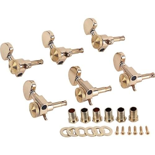 A Set 6 Pcs Gold Locked String Tuning Pegs key Tuners Machine Heads For Acoustic Electric Guitar Lock Schaller Style