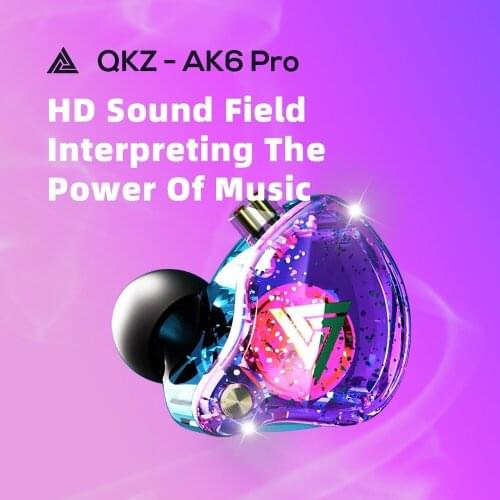 QKZ AK6 PRO In Ear Earphones Sport Stereo Detachable with Microphone for Mobile Phone Noise Cancelling Earpiece Running Earbuds