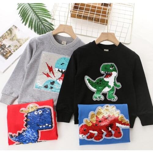 New Baby Boys Hoodies For Kids Sweatshirt Toddler Girls Cotton Dinosaur Cartoon Children Sweater Autumn Spring Clothes Tops