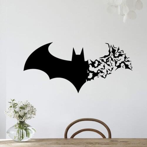 New Animal Bat Sticker Decal Removable Halloween Festival Decor Black DIY Wall Decal Poster Wallpaper Party Home Decoration