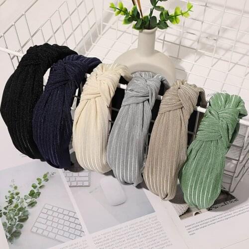 Fashion Striped Knotted Headband Solid Color soft Hairband Simple Vintage Hair Hoop For Women Girls Headbands Hair accessories