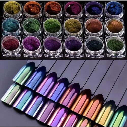 Iridescent Chameleon Galaxy Glitter (High Quality) |Colour -Shifting Glitter Powder Nail Art Duo-chrome Chrome Mirror Powder,kU