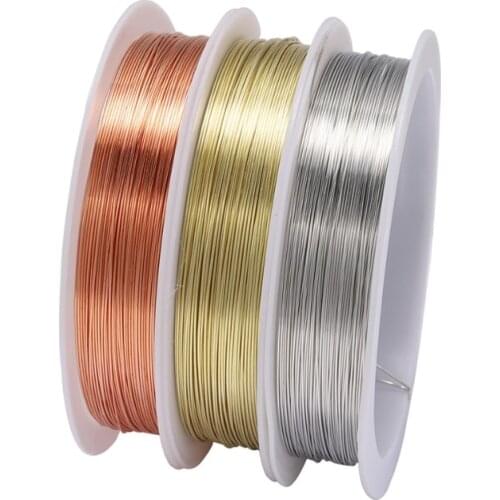 1 Roll Sturdy Gold Alloy Copper Wire Dia 0.2 0.3 0.4 0.5 0.6 0.7 0.8 1 mm Thread Metal String Wire For DIY Beads Jewelry Making