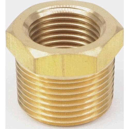 3/4" BSPT Male x 1/2" NPT Female Reducing Bushing Brass Pipe Fitting Connector Adapter Air Gas Fuel Water