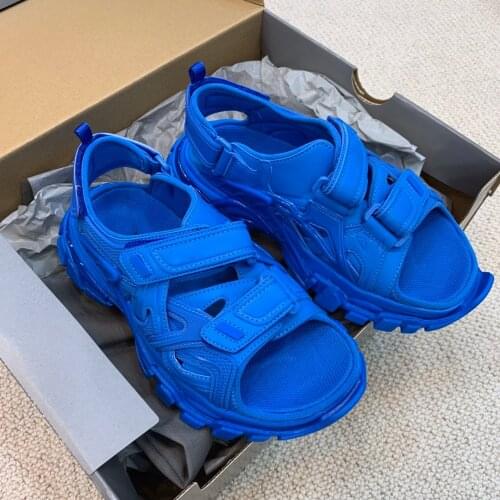 2020 New Women Sandals Shoes Casual Sneaker Flat Platform Sandals Solid Blue Hook Loop Gladiator Ladies Shoes Sandalias Mujer