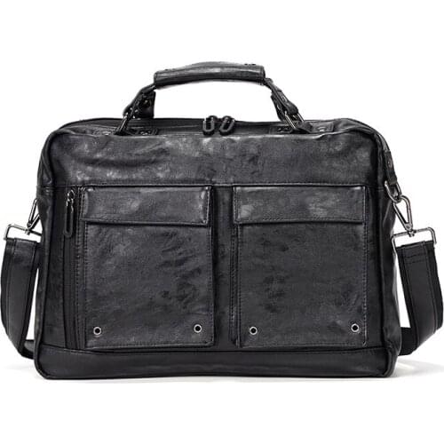 Male Shoulder Messenger Bags Laptop Bags New Fashion Men Bag Leather Mens Briefcase Large Capacity Business Handbags