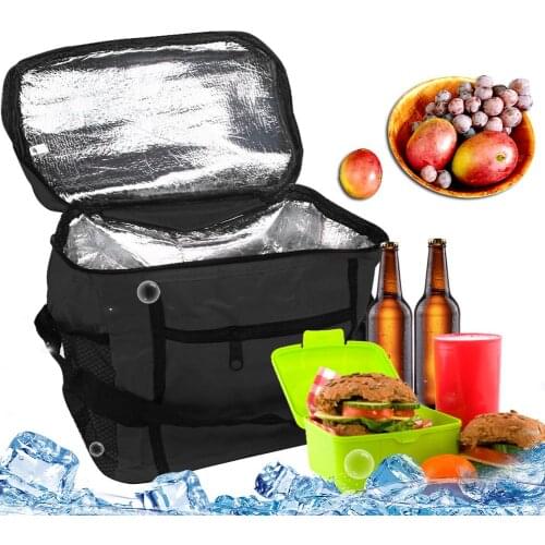 Outdoor Foldable Aluminum Foil Insulation Package Ice Bag Picnic Lunch Bag Folding Insulation Cooler Bag Capacity 10L Drop Ship