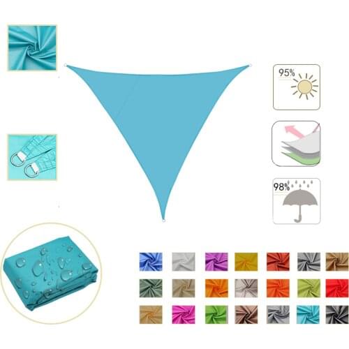 Outdoor Shade Sail 3 Ropes Sunshades Awnings Anti-UV Courtyard Summer Sunscreen Black UV Protection Waterproof Open Air Triangle