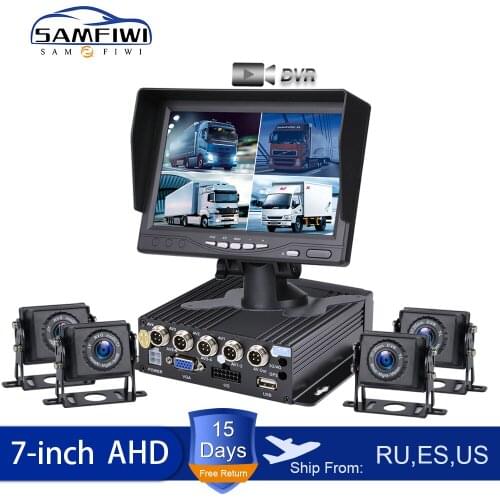 High Definition AHD Truck DVR Monitor 7" IR Night Vision Reverse Backup Recorder Rear view Camera For Bus Car DVD Screen
