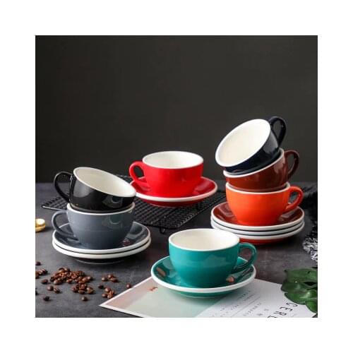 High-grade ceramic coffee cups Coffee cup set Simple European style Mug Cappuccino flower cups Latte