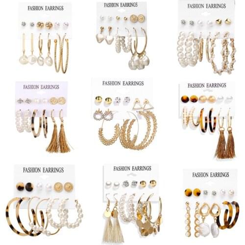Metal Pearl Hoop Earrings for Women Acrylic Heart Ear Ring for Girls Big Earings 2021 Fashion Brincos Party Jewelry Oorbellen