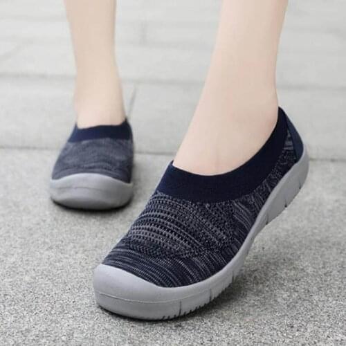 VTOTA Breathable Air Mesh Flat Platform Shoes 2019 Spring Summer Slip On Knitting Flats Loafers Casual Walking Shoes Woman