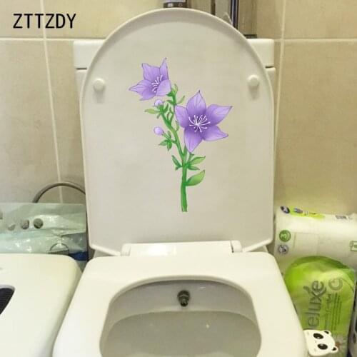 ZTTZDY 14.8*22CM Morning Glory Cartoon Flower Toilet Sticker Home Rooms Wall Decals Decoration T2-0276