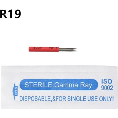 0.35mm 50pc 19R Microblading Needle Round Needles 3D Eyebrow Embroidery 19R Fog Round Needle Permanent Makeup Eyebrow Tattoo Gun