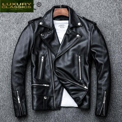 100% Real Sheepskin Coat Men Autumn Winter Clothing 2021 Streetwear Natural Genuine Leather Jacket Fit Moto Biker Coats