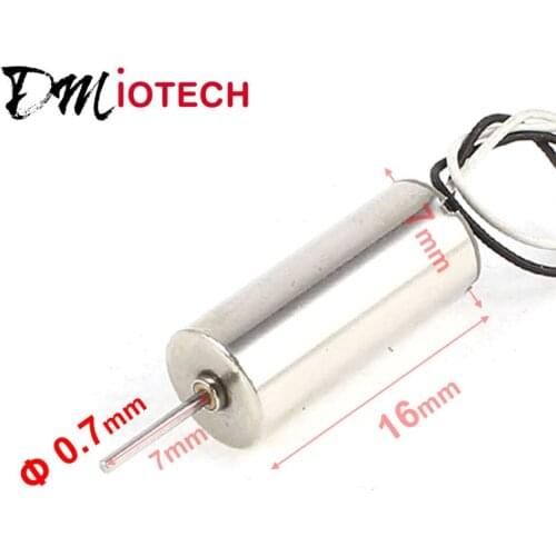 Shaft Diameter 0.7mm RC Toy Model 2-Blades Propeller Wired Coreless Motor DC 3.7V 40000RPM 2 Sets 7mm x 16mm (D*L) Motors
