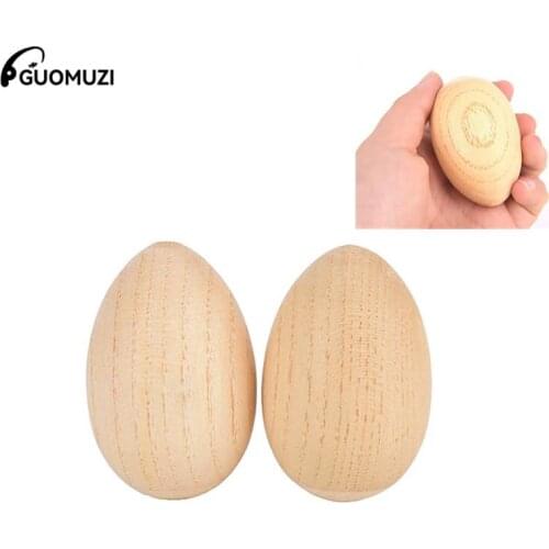 2Pcs Wooden Egg Shakers Musical Percussion Instruments Rhythm Rattle For Baby Kids