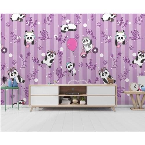 3d wallpaper custom photo mural on the wall Cartoon hand drawn panda balloon children room home decor wall paper for living room