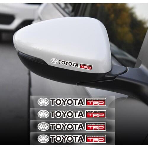 4Pcs Vinyl Car Accessories Windows Reflective Emblem Sticker For Toyota Auris Avensis Corolla Sienna Yaris Avalon Camry Chr Rav4