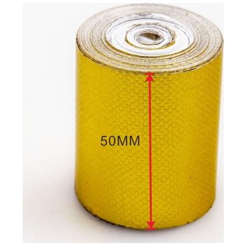 5mx5cm Fiberglass Heat Reflective Tape Gold High Temperature Heat and Sound Shield Wrap Roll Adhesive New Car Accessories