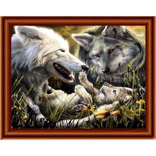 Diamond Embroidery Diy Diamond Painting Cross Stitch Kits Diamond Mosaic Wolves Full Square Diamond Embroidery AD089