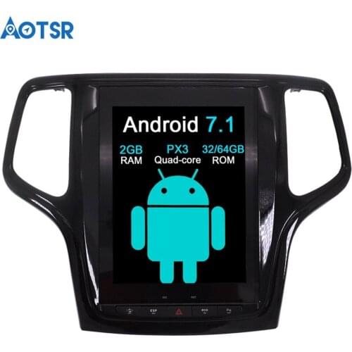 Aotsr Android 7.1 Tesla style Car GPS Navigation For JEEP Grand Cherokee 2014-2018 head unit multimedia player No DVD player