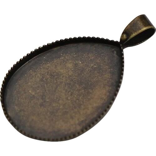 Beadsnice Brass Bezel Pendant Blanks Fit 18x25mm Teardrop Pendant Base Pendant Setting Jewelry Supplies Making 35736