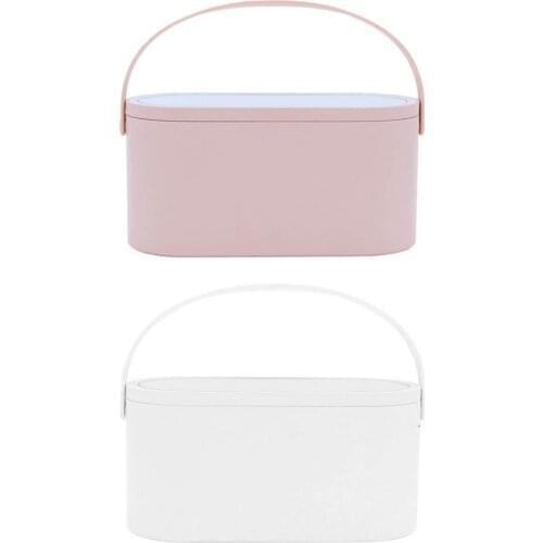 Makeup Case Travel Makeup Storage Bag With LED Lighted Mirror Portable 2 In 1 Cosmetic Storage Box Travel Cosmetic Bag Container
