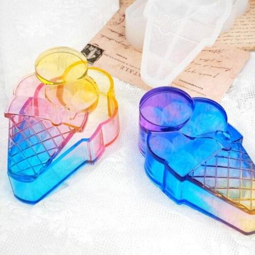 DIY Ice Cream Storage Box Decor Silicone Mold Jewelry Fillings Charms Handmade Epoxy Resin Popsicle Case Mould Craft