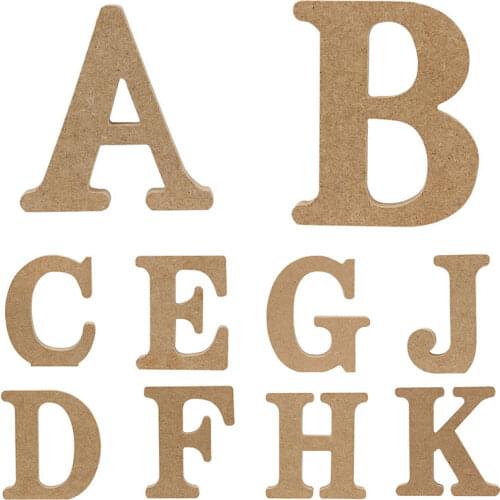 Brown Wooden Letter English Alphabet Standing DIY Personalized Name Design Art Craft Standing Heart Party Wedding Home Decor