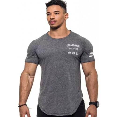 Mens Cotton T-shirt 2021 New Gyms Fitness Workout t shirt Man Summer Casual Fashion Creativity Print Tees Tops Brand Clothing