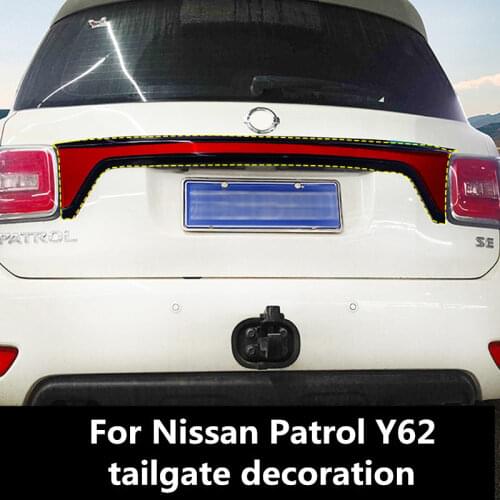 Tail For Nissan Patrol Y62 2012-2019 tailgate trim color strip Patrol Y62 exterior decorative fittings