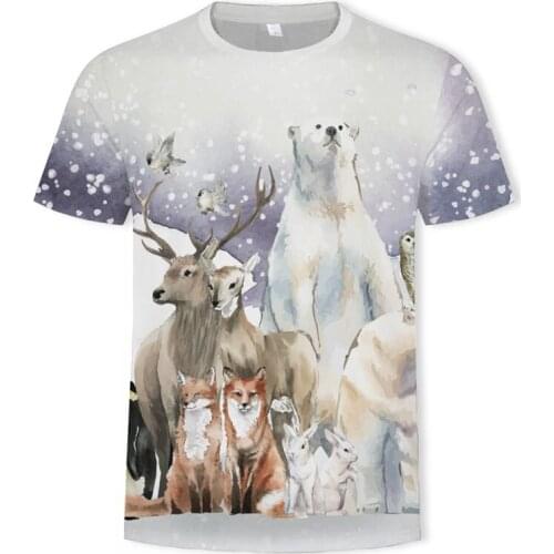 New Casual Women Print T-shirt cute lamb Beautiful 3D t shirts sheep pattern Tees Harajuku Korean Cartoon Basic Tops