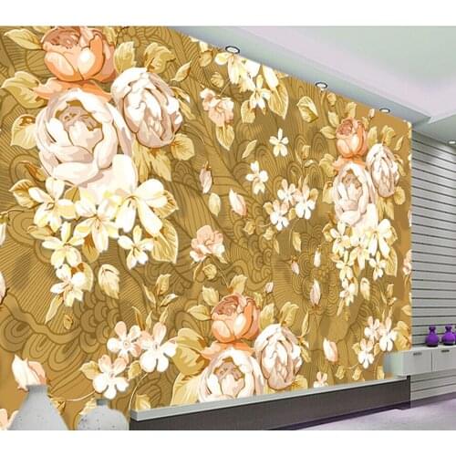Custom vintage wallpaper,Hand-painted flower pattern,floral wallpaper for bedroom living room dining waterproof wallpaper