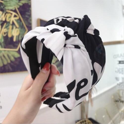 Simple Fabric Wide Brim Headband Fashion Hair Accessories Women Letter Pattern Wash Hairbands Boutique Cute Hair Hoop Headwear