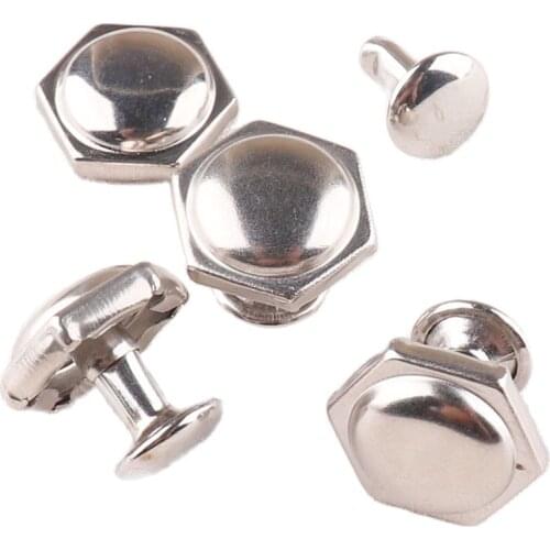 100sets Silver 11*8mm Double Cap Rivets Stud Collision Nail Spike Bag Belt Shoes Garment and Metal Tool For DIY Leather craft
