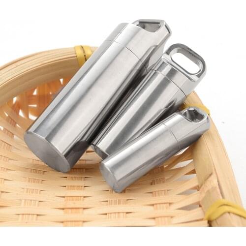 1PCS Waterproof Titanium Drug Organizer Keychain Tablet Pillbox Container Stash Holder Medicine Pill Box Case