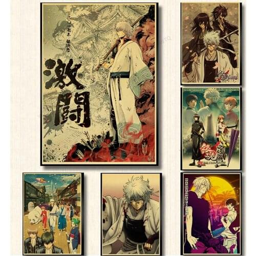WTQ Anime Posters GINTAMA Canvas Painting Wall Decor One Piece Poster Wall Art Picture for Living Room Decoration Home Decor