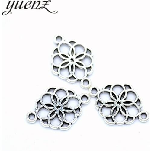 YuenZ 20pcs New Product Antique silver color flower Charms Pendant Jewelry Metal Alloy Jewelry Marking 21*15mm Q1147