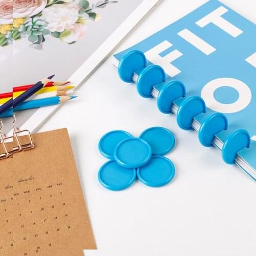50PCS Blue Loose-lLeaf Mushroom Binding Buckle Disc Notebook Mushroom Hole DIY Buckle Plastic Binding Ring 35MM