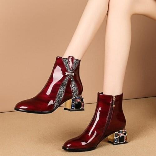 Single shoes female thick with autumn new deep mouth womens shoes fashion soft leather British style leather shoes