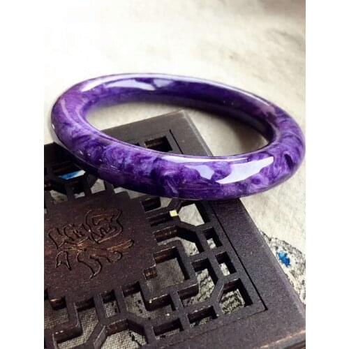 Genuine Natural Purple Charoite Crystal Stone Woman Lady Fashion Bangle AAAA Inner Diameter 53.8mm
