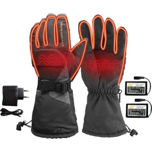 Winter Motorcycle Cycling Gloves Waterproof Heated Guantes Touch Screen Battery Powered Racing Riding Skiing Gloves US/EU Plug