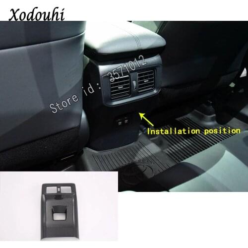 For Toyota RAV4 2019 2020 Car sticker styling cover trim rear back air conditioning outlet Vent armrest handrail frame 1pcs