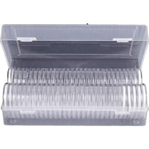 46 mm Coin Capsules Plastic Round Coin Holder Case and 7Sizes (16/20/25/27/30/38/46mm) Protect Gasket