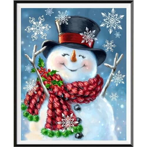 5D diamond painting full diamond snowman round diamond mosaic pattern home decoration DIY handmade