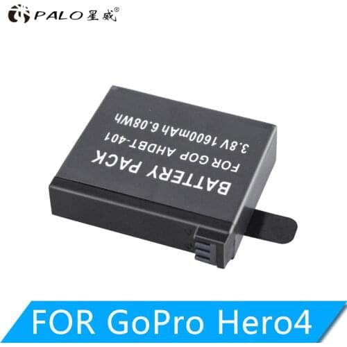 PALO 1600mAh AHDBT-401 Battery akku for Gopro Hero 4 Batteries Go Pro Hero4 bateria AHDBT 401 Action camera Accessories