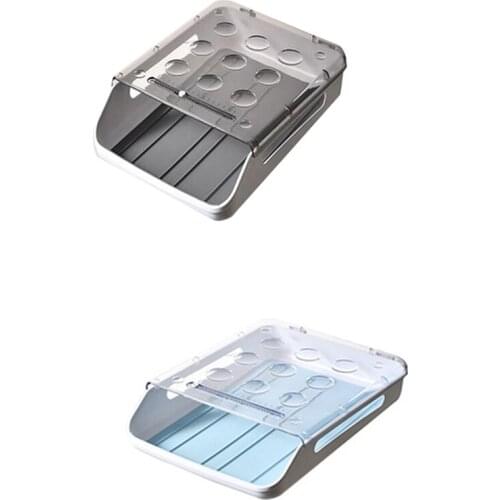 Auto Roll Transparent Egg Tray Storage Box Dispenser Holder Egg Skelter